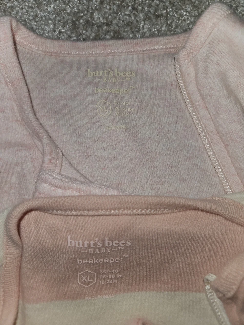 Bundle Of 2 Burts Bees Sleepsacks, Size 18-24 Months 100% Organic Cotton